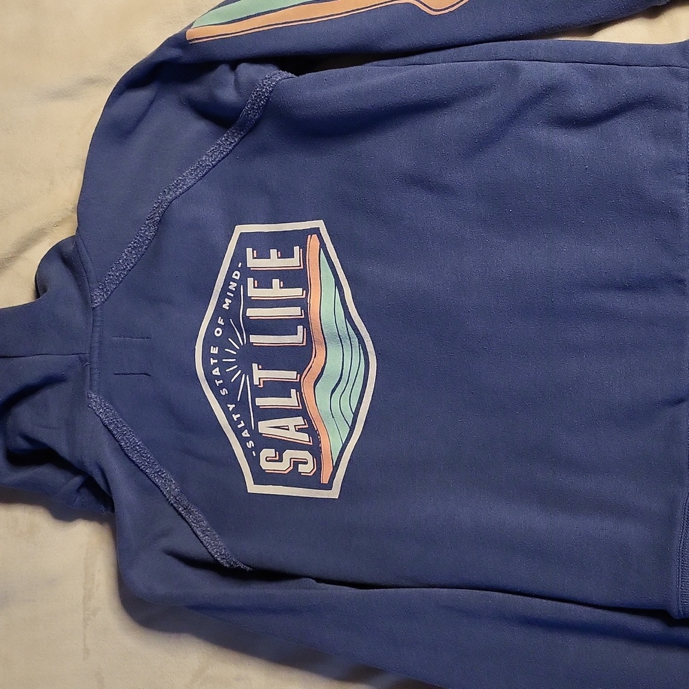 Salt life full zip hoodie in Blue size L